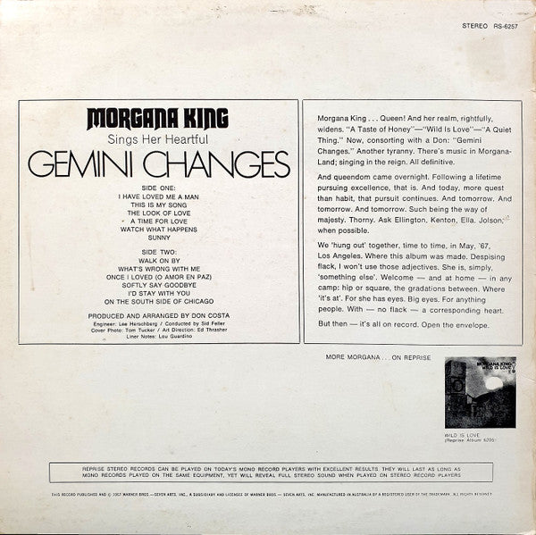 Morgana King : Gemini Changes (LP, Album, RE)