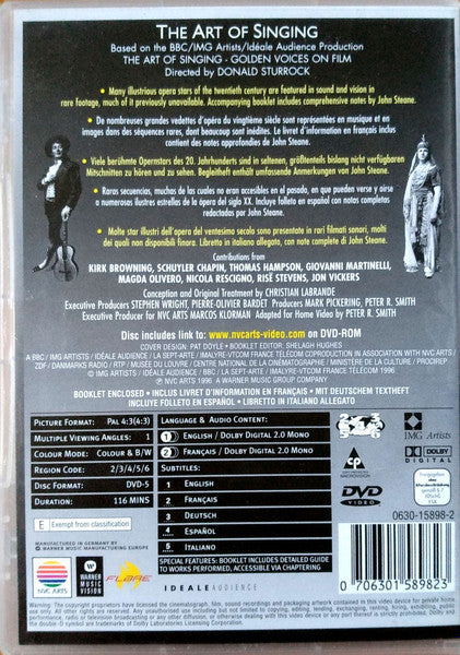 Various : The Art Of Singing. Golden Voices Of The Century (DVD-V, Comp, PAL)