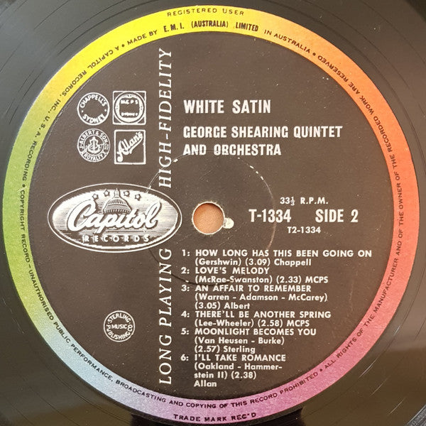 The George Shearing Quintet And Orchestra* : White Satin (LP, Album, Mono)