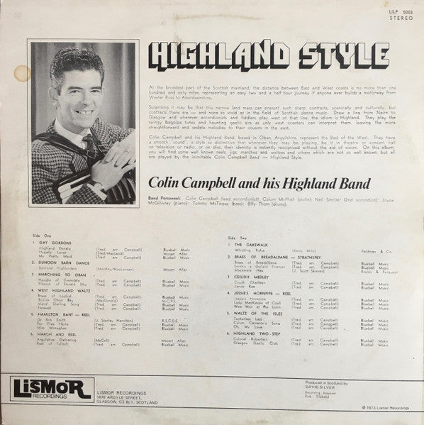 Colin Campbell And His Highland Band : Highland Style (LP, Album)