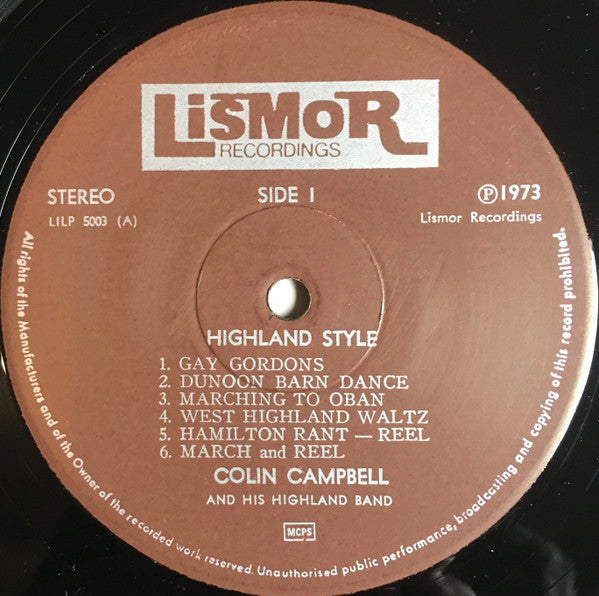 Colin Campbell And His Highland Band : Highland Style (LP, Album)