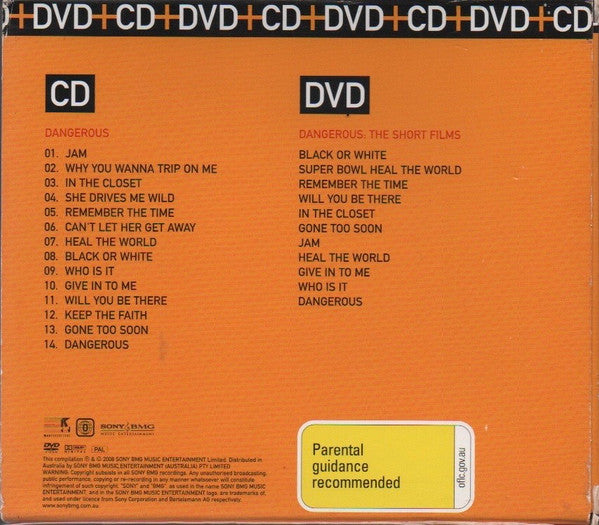 Michael Jackson : Dangerous / Dangerous: The Short Films (CD, Album, RM, S/Edition + DVD-V, Comp, PAL + Box,)