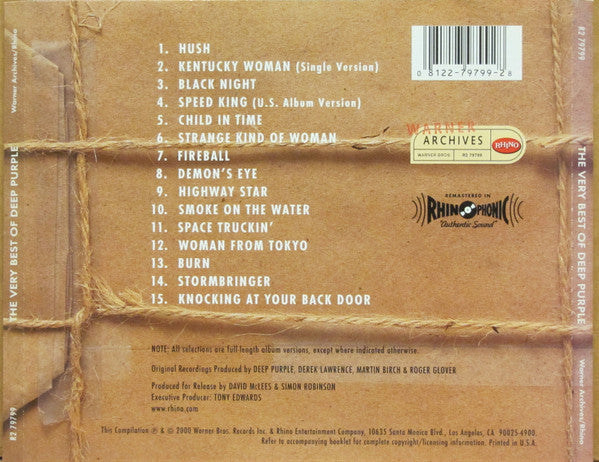 Deep Purple : The Very Best Of Deep Purple (CD, Comp, RE, RM)