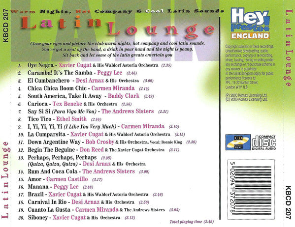 Various : Latin Lounge (Warm Nights, Hot Company & Cool Latin Sounds) (CD, Comp)