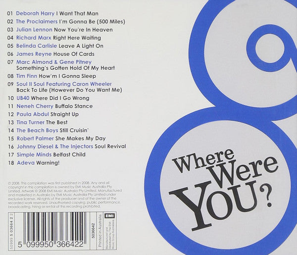 Various : Where Were You? 1989 (CD, Comp)