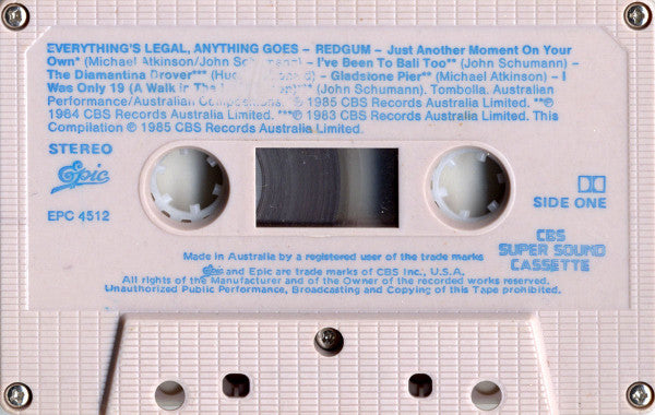 Redgum : Redgum's Greatest: Everything's Legal - Anything Goes (Cass, Comp, Dol)