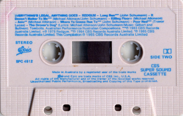 Redgum : Redgum's Greatest: Everything's Legal - Anything Goes (Cass, Comp, Dol)