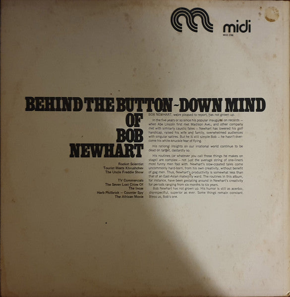 Bob Newhart : Behind The Button-Down Mind Of Bob Newhart (LP, Album)