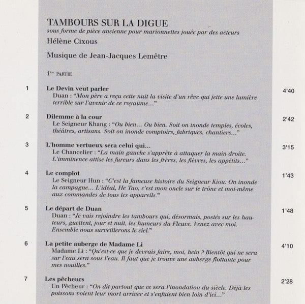 Jean-Jacques Lemêtre : Tambours Sur La Digue (CD, Album)