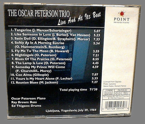 The Oscar Peterson Trio : Live And At Its Best (CD, RE)