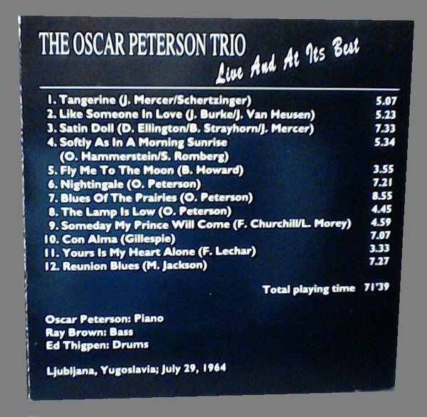 The Oscar Peterson Trio : Live And At Its Best (CD, RE)