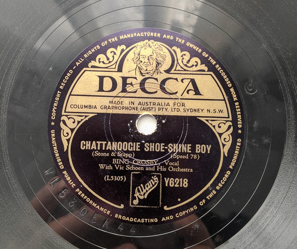 Bing Crosby : You're Wonderful / Chattanoogie Shoe-Shine Boy (Shellac, 10")