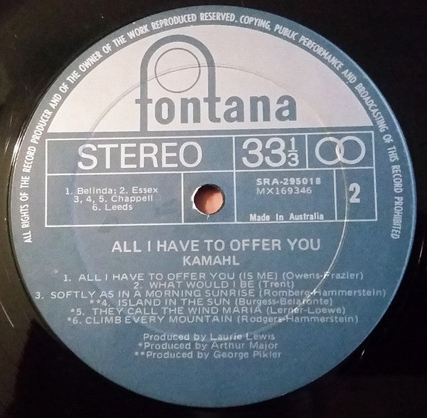 Kamahl : All I Have To Offer You Is Love (LP, Comp, RE, Gat)
