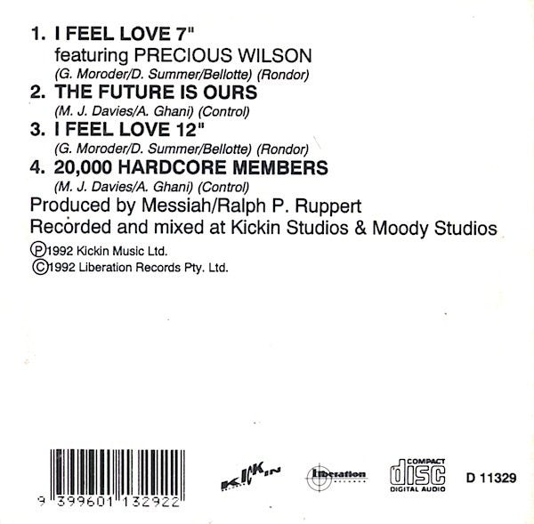 Messiah : I Feel Love (CD, Single, Car)