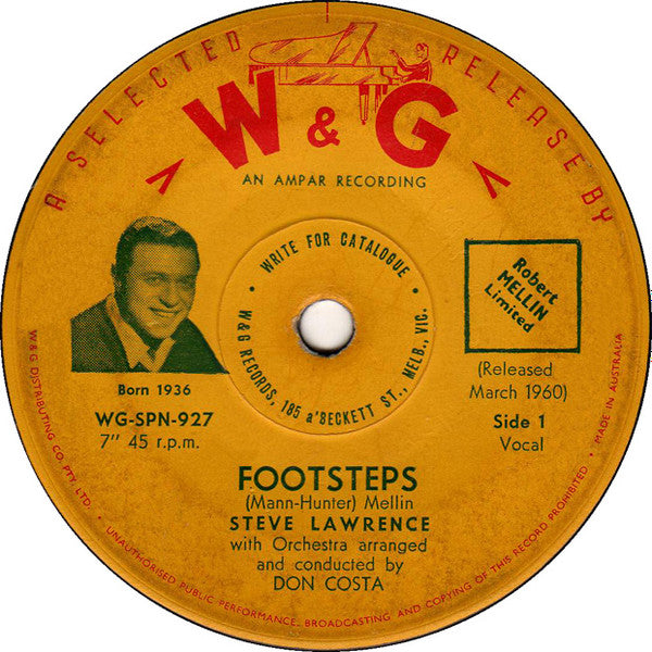 Steve Lawrence (2) : Footsteps (7", Single)