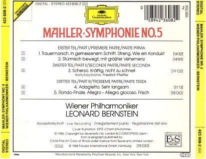 Gustav Mahler, Leonard Bernstein, Wiener Philharmoniker : Symphonie No.5 (CD)