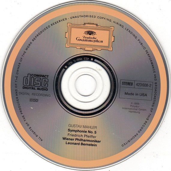 Gustav Mahler, Leonard Bernstein, Wiener Philharmoniker : Symphonie No.5 (CD)