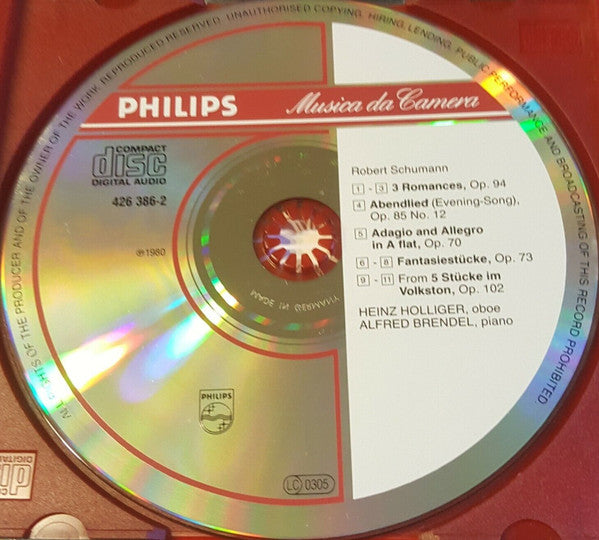 Schumann* - Heinz Holliger · Alfred Brendel : Works For Oboe And Piano  (CD, Album)