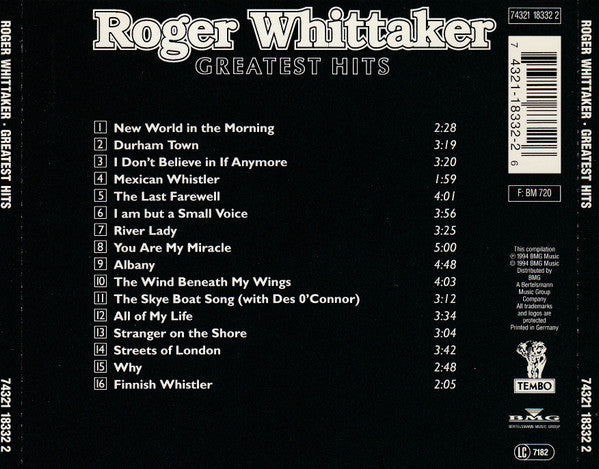 Roger Whittaker : Greatest Hits (CD, Comp)