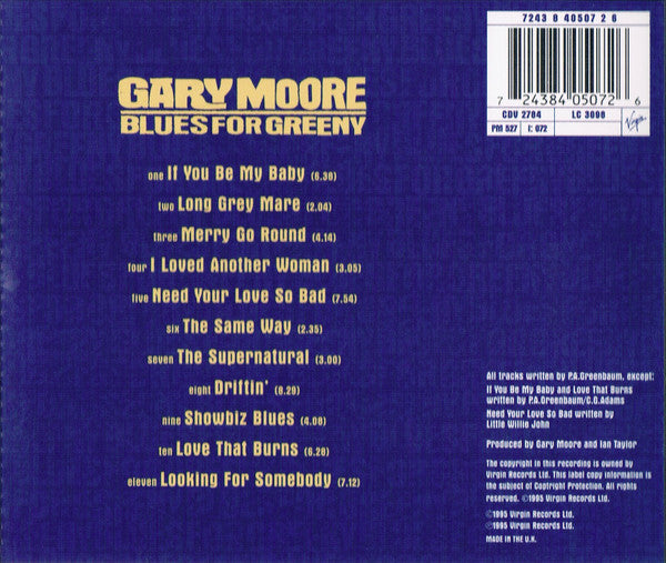Gary Moore : Blues For Greeny (CD, Album)