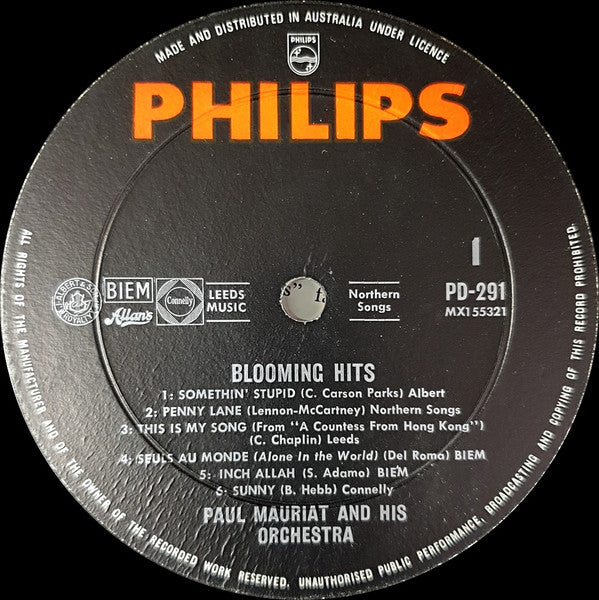Paul Mauriat And His Orchestra : Blooming Hits (LP, Album, Mono)