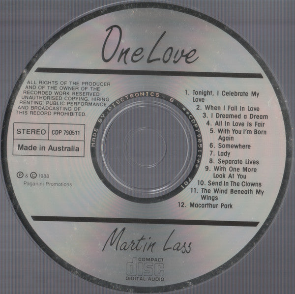 Martin Lass : One Love (CD, Album)