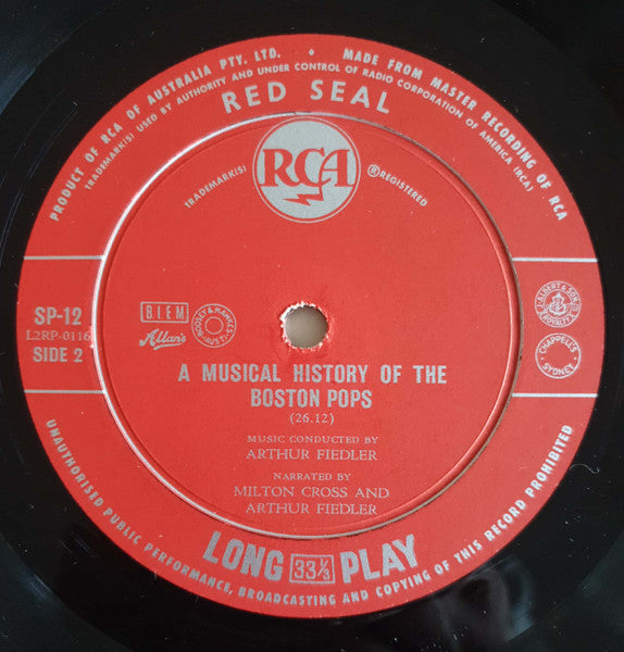 Karl Muck, Serge Koussevitzky, Charles Munch And Arthur Fiedler : A Musical History Of The Boston Symphony & Boston Pops (LP, Comp, Mono)
