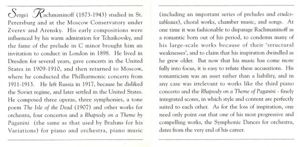 Sergei Rachmaninoff, London Symphony Orchestra, Sir Eugene Goossens : Rachmaninoff Plays Rachmaninoff (CD, RE, RM)