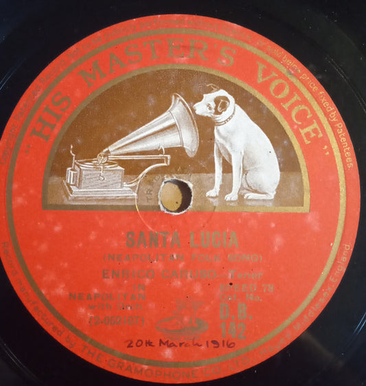 Enrico Caruso : Santa Lucia / Core 'Ngrato (Shellac, 12", RP)