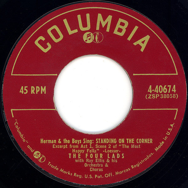 The Four Lads : Standing On The Corner (7", Single, Styrene)