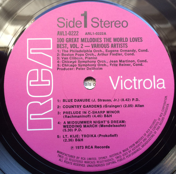 Various : 100 Great Melodies The World Loves Best (Volume 2) (LP, Album, Comp)