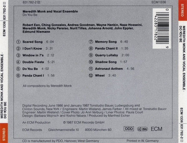 Meredith Monk : Do You Be (CD, Album)