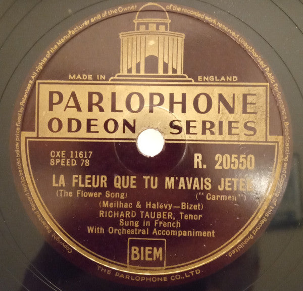 Richard Tauber : La Fleur Que Tu M'avais Jetée / Bildnisarie (Shellac, 12", RP)