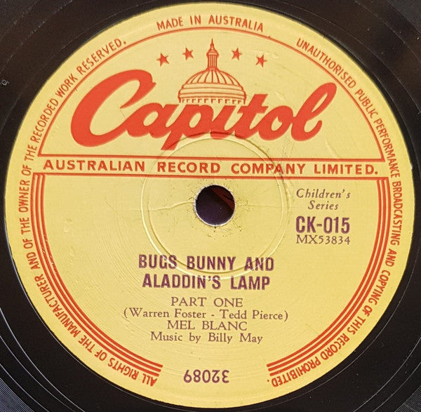 Mel Blanc : Bugs Bunny And Aladdin's Lamp (Shellac, 10")