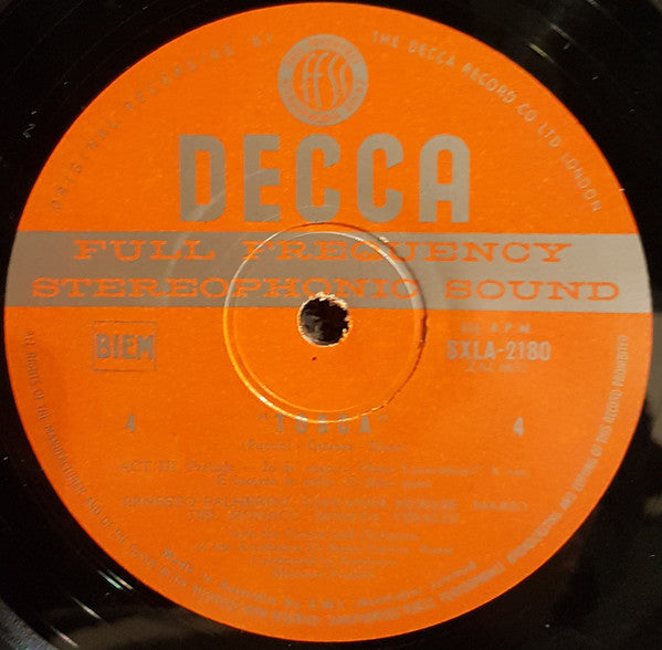 Giacomo Puccini / Renata Tebaldi, Mario Del Monaco, George London (2), Coro dell'Accademia Nazionale di Santa Cecilia Und Orchestra dell'Accademia Nazionale di Santa Cecilia, Francesco Molinari-Pradelli : Tosca (2xLP, Bla + Box)