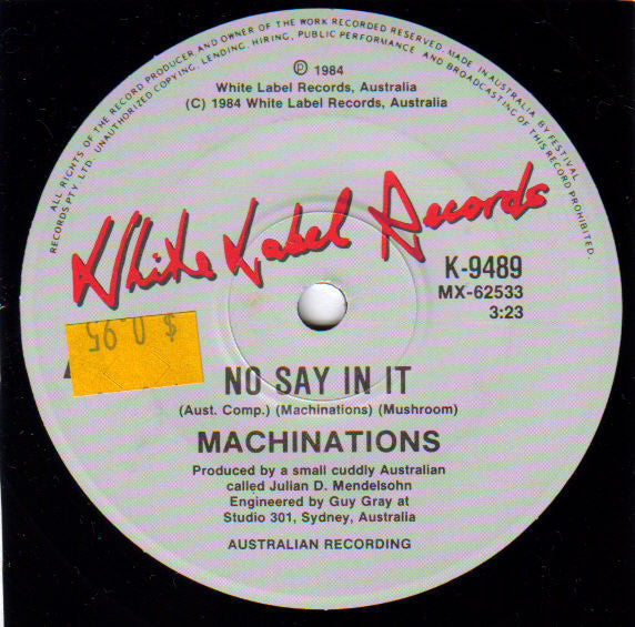 Machinations : No Say In It (7", Single)