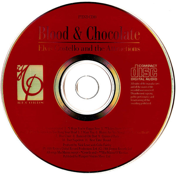Elvis Costello & The Attractions : Blood & Chocolate (CD, Album)