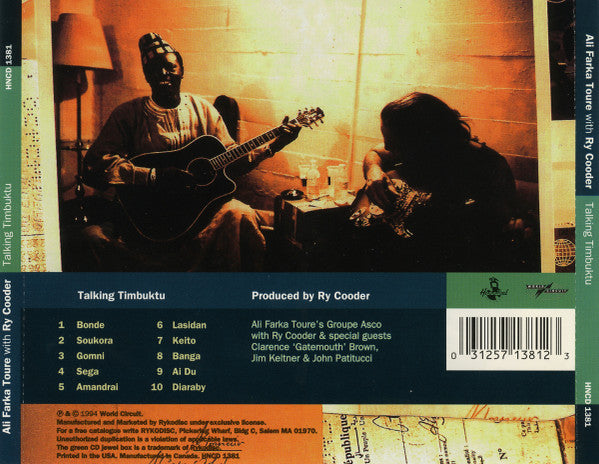 Ali Farka Toure* With Ry Cooder : Talking Timbuktu (CD, Album)