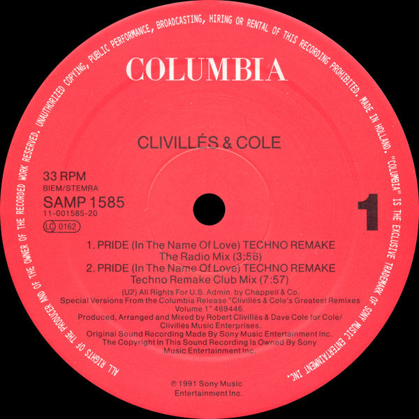 Clivillés & Cole : Pride (12", Promo)