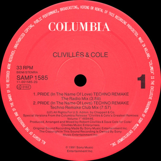 Clivillés & Cole : Pride (12", Promo)