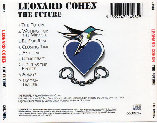 Leonard Cohen : The Future (CD, Album)