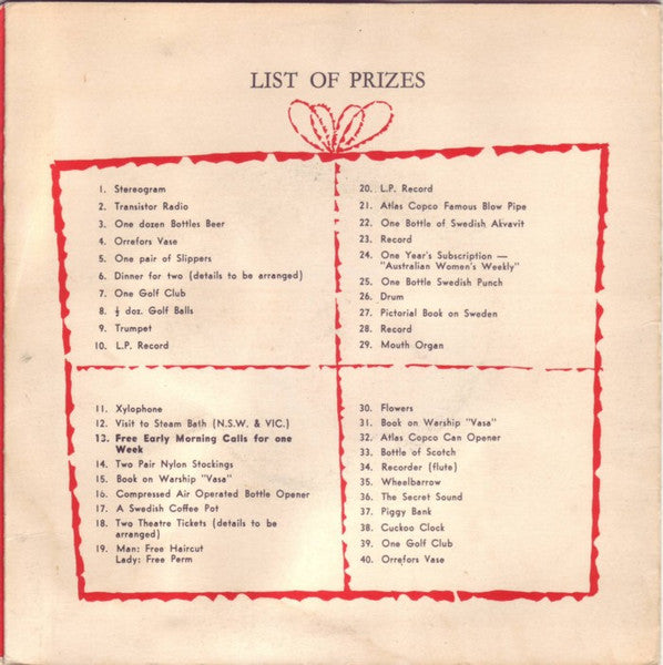 Atlas Copco : Atlas Copco's Secret Sound Competition 1964 (7", Single, Promo)