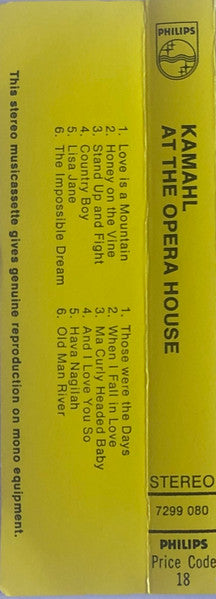 Kamahl : Kamahl At The Opera House (Cass)