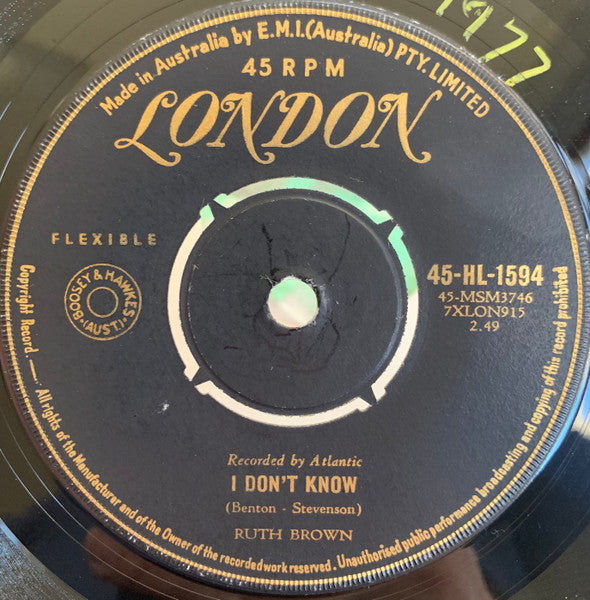 Ruth Brown : I Don't Know (7")