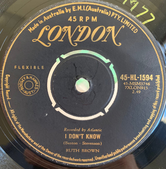 Ruth Brown : I Don't Know (7")