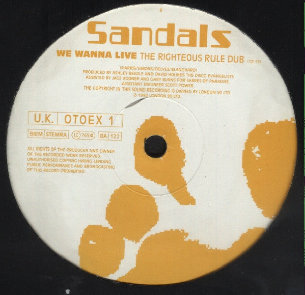 Sandals : We Wanna Live (DSS Remix) (12")