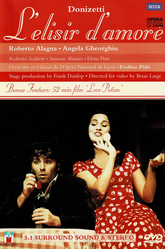 Gaetano Donizetti, Roberto Alagna, Angela Gheorghiu, Roberto Scaltriti, Simone Alaimo, Elena Dan, Orchestre De L'Opéra De Lyon Et Chœurs De L'Opéra De Lyon, Evelino Pidò : L'Elisir D'Amore (DVD)