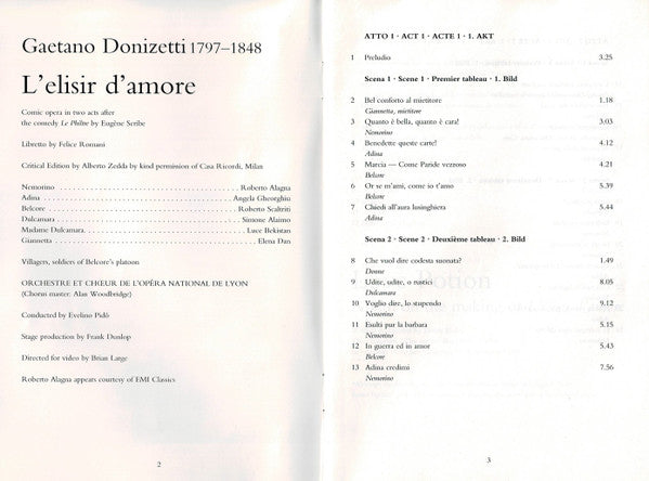 Gaetano Donizetti, Roberto Alagna, Angela Gheorghiu, Roberto Scaltriti, Simone Alaimo, Elena Dan, Orchestre De L'Opéra De Lyon Et Chœurs De L'Opéra De Lyon, Evelino Pidò : L'Elisir D'Amore (DVD)