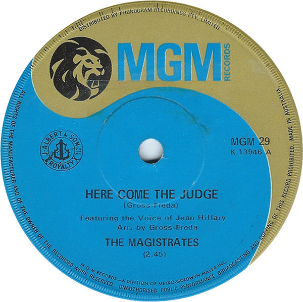 The Magistrates : Here Comes The Judge / Girl (7", Single)