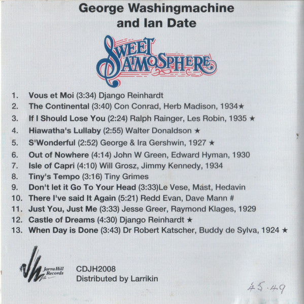 George Washingmachine and Ian Date : Sweet Atmosphere (CD, Album)